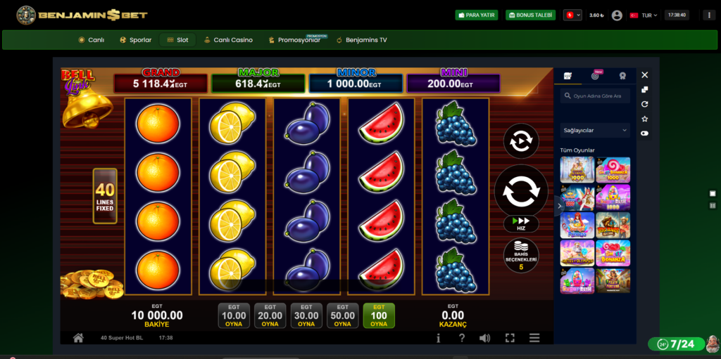 BenjaminsBet 40 Super Hot Bell Link İncelemesi
